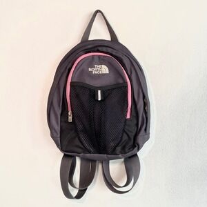 The North Face Gray Pink Mini Backpack Hiking School‎ Travel Bag Small